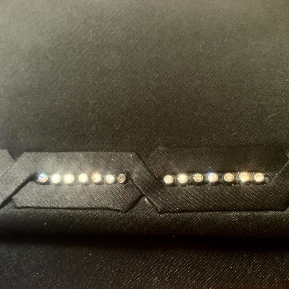 Vintage Carla Marchi Black/Crystal Black "Envelope Clutch" Satin Crossbody - Picture 7 of 7